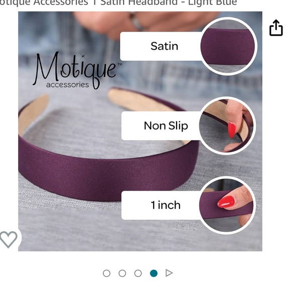 Light Blue Satin Headband - Picture 2 of 5